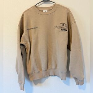 H&M Los Angeles Pasadena Tokyo Studio Graphic Crewneck Sweatshirt Tan Small